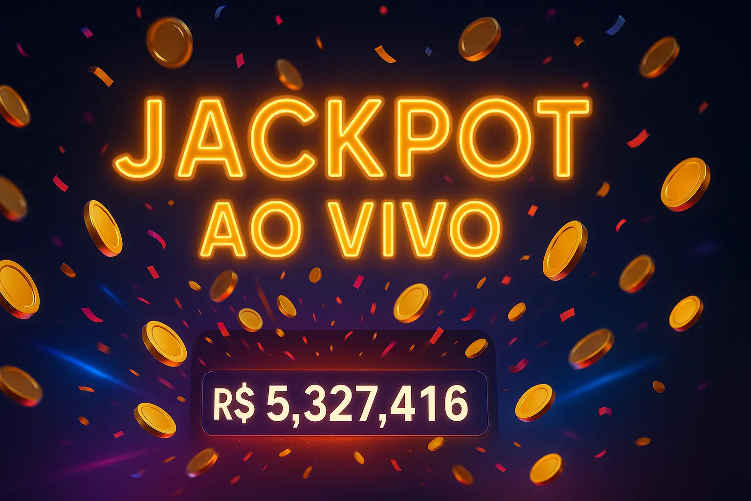 Banner de Jackpot ao vivo com contador em reais