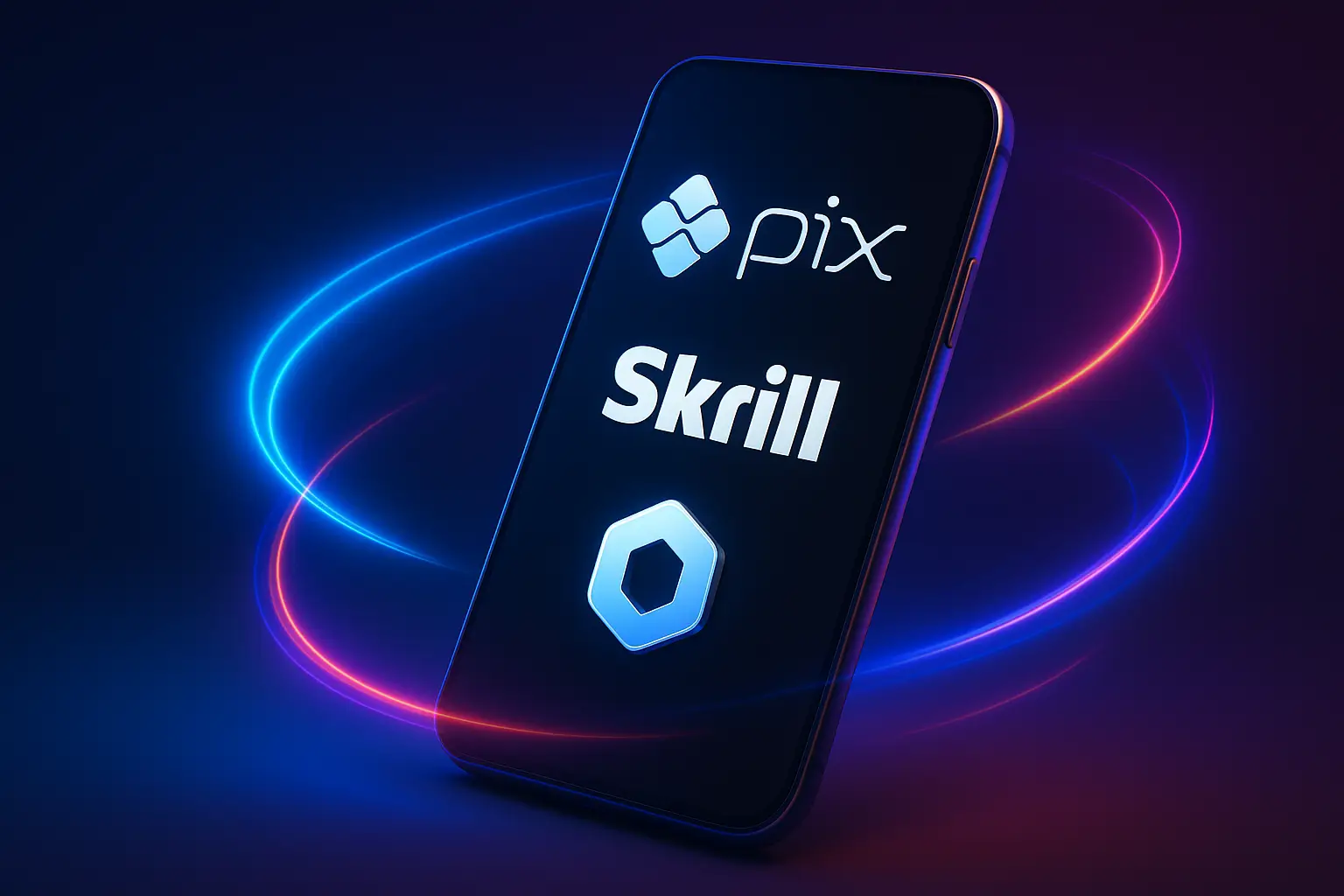 Banner ilustrativo de pagamentos no jogo9911 mostrando Pix, Skrill e Crypto