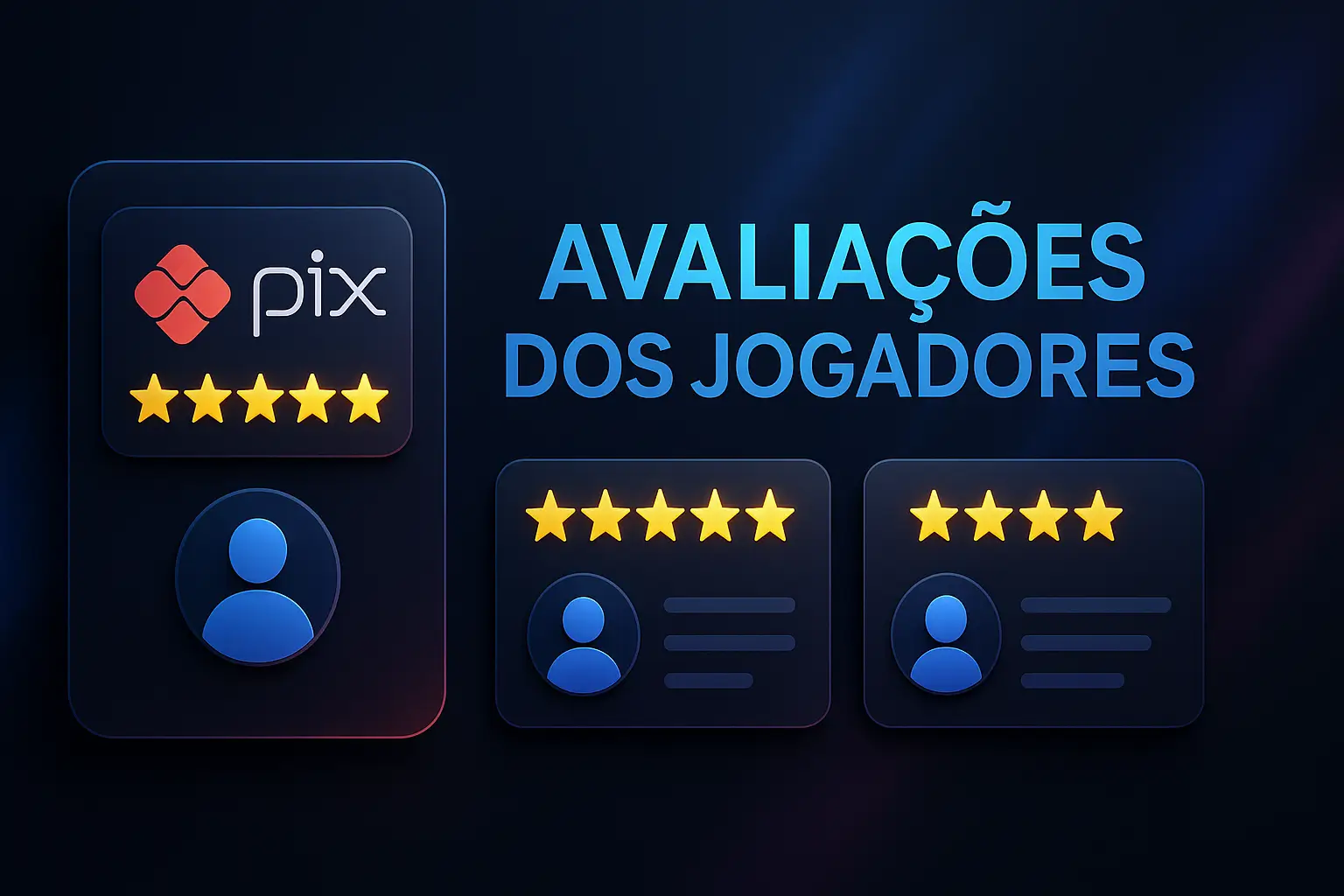 Banner de avaliações do jogo9911 com estrelas, Pix e destaque para saques rápidos
